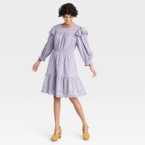 Women's Ruffle Long Sleeve Ruffle Dress - Universal Thread